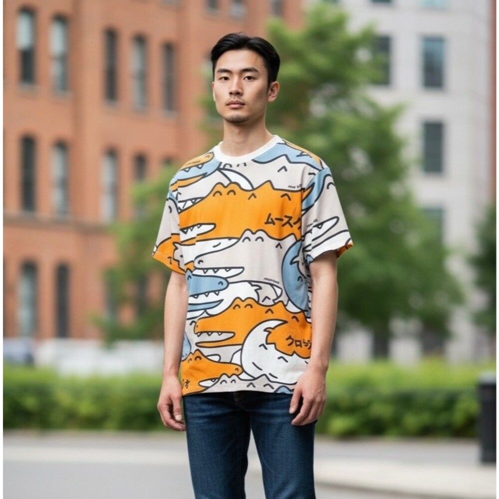 Muunique Shirt Adult Crocodile Alligator All-Over Japan Print Medium